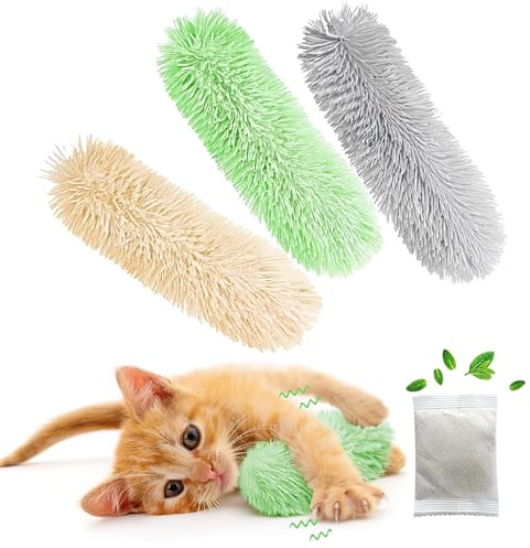 Rishoesu 3 Pcs Interactive Cat Toys Cat Pillows, Soft and Durable Crinkle Sound Catnip Toys, for Indoor Cats Funny Kitten Toys Exercise