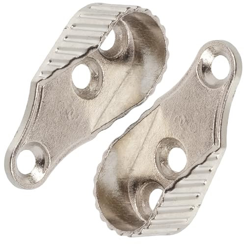 AERZETIX - C74728 - Juego de 2 soportes para barra varilla de armario en forma de elelipse 43x15mm - en metal - color plata - vestidor colgante almacenamiento suspensión ropa