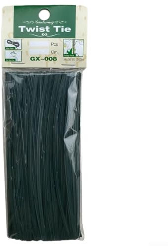 Bridas de bobina de jardín ligeras y portátiles, 200 unidades, cable de alambre recubierto de plástico de 15 cm, verde (verde oscuro)
