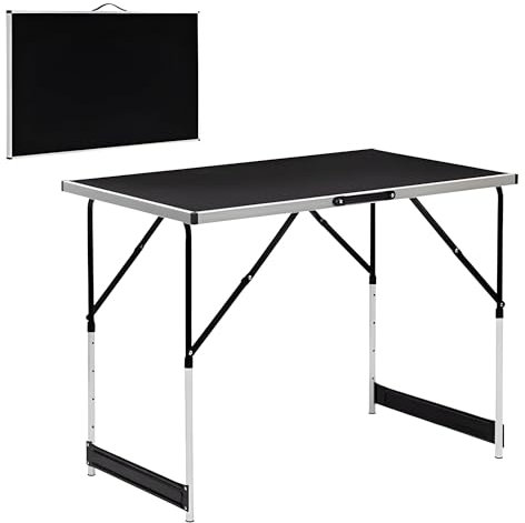 DIVID® Multifunktionstisch 1-Teilig, 100x60cm, Tapeziertisch 30 kg Tragkraft, Klapptisch, Campingtisch, Flohmarkttisch, Beistelltisch, Mehrzwecktisch, Höhenverstellbar,Mahlertisch