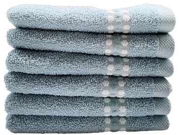 Maisonette Classy 100% Baumwolle Waschlappen (30 x50cm, 6er-Pack) - Gesicht, Hand Mint Handtücher für Badezimmer & Kleine Gästehandtücher
