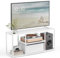 SONGMICS HOME Superschnelle werkzeuglose Montage, TV-Schrank für Fernseher bis zu 50 Zoll, Fernsehtisch, Lowboard, Wohnzimmer, 110 x 35 x 46 cm, Regal, schneeweiß-mattweiß LTV500W01