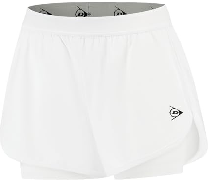 DUNLOP Damen Club Ladies Tennis-Shorts, Weiß, M EU