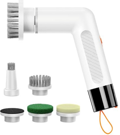 Brosse Électrique de Nettoyage,Nettoyeur de Cuisine Portable - Brosse Électrique sans Fil avec Têtes Remplaçables pour Carrelage, Joints et Baignoire