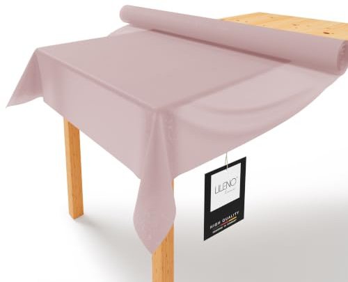 LILENO HOME Tischdeckenrolle 1,10 x 25 m - Tischdecke Rosé aus Vlies - Stoffähnlich, abwaschbare Tischdecke als Rolle, Meterware Tischtuchrolle - Einweg Papiertischdecke Rolle Alternative