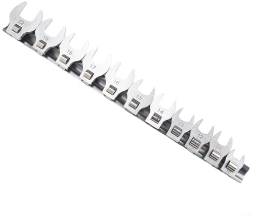 Filteilect Set di 11 chiavi metriche con estremità aperta, 1022 mm di lunghezza, per l'uso con cricchetti e chiavi dinamometriche in spazi di lavoro ristretti