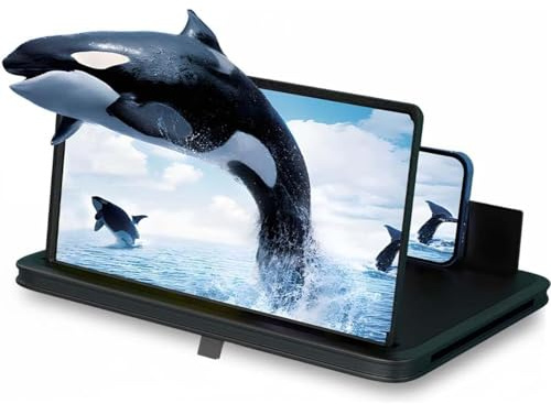 3D HD Screen Magnifier for Cell Phone, Portable Big Screen Mobile Phone Projector with Foldable Stand, 2026 New HD Screen Expander Amplifier for Movies, Travel & Elderly Smartphone Viewing (14 in)