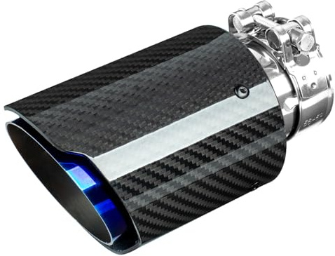 Catekro 54mm Terminale Scarico Auto Universale, Uscita Scarico, Blu Nero