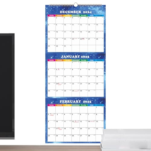 Three Month View Calendar - Month To View Wall Planner | A4 Landscape Calendars - January 2026 To December 2026 | For School Workplace Dormitory Apartment