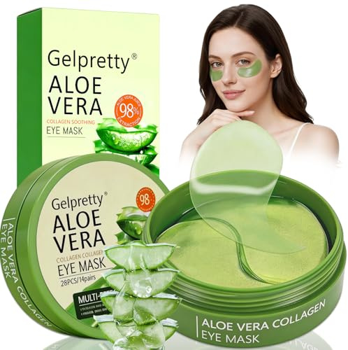 60 Piezas Collagen Eye Patch, Mascarilla para Ojos de Aloe Vera, Parches Antiarrugas, Mejorar Las Líneas Finas, Parches Ojos Bolsas y Ojeras, Apto para hombres y mujeres