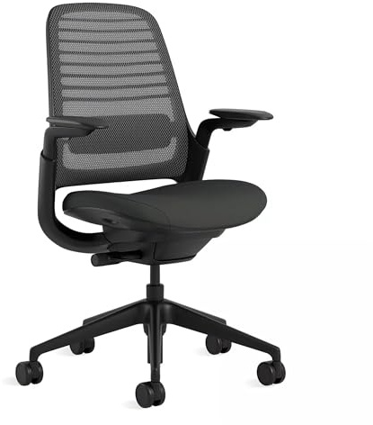 Steelcase Series 1 Office Chair - Ergonomic Work Chair with Wheels for Carpet - Helps Support Productivity - Weight-Activated Controls, Back & Arm Support - Easy Assembly - Graphite