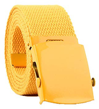 JIER Damen Gürtel Nylon Canvas Belt Unisex Stufenlos Verstellbarer Stoffgürtel Automatische Mode Elastischer Geflochtener Stretchgürtel (Gelb)