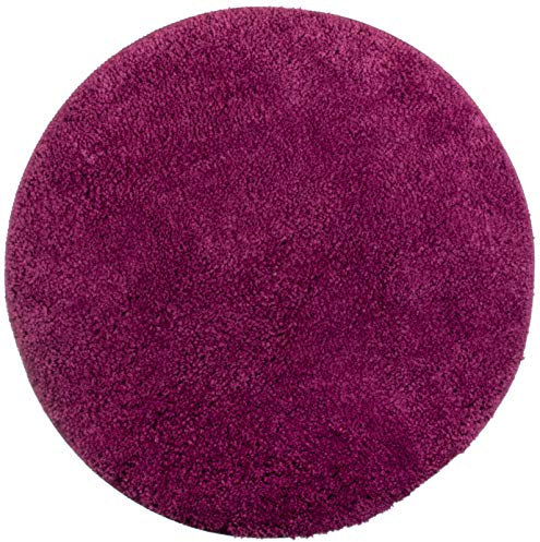 Brandsseller Badezimmerteppich Ø 60 cm Badvorleger Badematte Badteppich rund Chenille rutschfest saugstark maschinenwaschbar - Beere