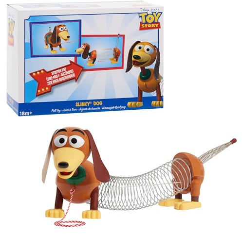 Disney and Pixar Toy Story Slinky Dog Pull Toy, Walking Spring Dog Toy with Leash, Classic Stretch Toy for Toddlers, Preschool Kids Toys Ages 18 Months and Up, Basket Stuffers by Just Play