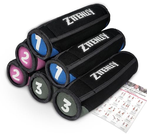 ZTTENLLY Handgewichte Sets zum Gehen – bequeme Passform – 3 Paar Gehgewichte (1/2/1,4 kg) für Frauen & Männer in Physiotherapie, Joggen, Laufen und Aerobic