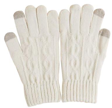 Vinterhandskar herr och dam stickade handskar termiska ridhandskar dam pekskärm handskar halkfria vindtäta handskar män kallt väder för bilkörning skidåkning arbete utomhus, Beige färg, En Storlek