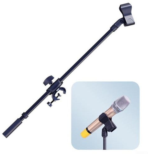 Bras de microphone robuste, extension de support de téléphone de 55 cm, barre transversale réglable pour une distance et une hauteur optimales (clip de micro B)