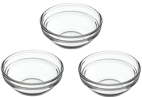 TEQY Juego de 3 Cuencos de Vidrio para Salsas y Condimentos, 6 cm de Diámetro