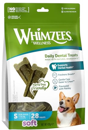 WHIMZEES Stix Soft S, 28 Pezzi – Taglia S, Snack per Cani Anziani di Piccola Taglia, Naturali & Senza Cereali, Vegetariane, Senza Zuccheri Aggiunti