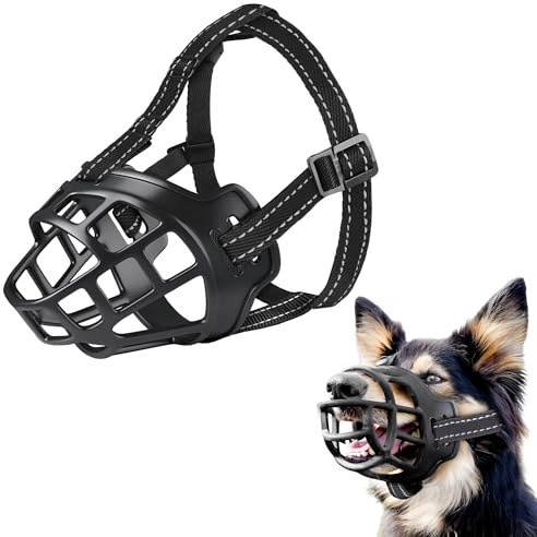 OKIDO Bozal Rígido de Plástico Suave para Perros Pequeños, Medianos y Grandes | Cómodo y Seguro | Permite Beber Agua | Ideal para Entrenamiento y Paseos | Ajustable y Duradero (#6)