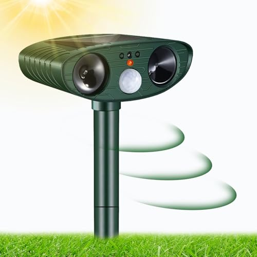 Répulsif Chat Ultrason, Répulsif Chat Exterieur, Répulsif pour Chats Solaire, répulsif à ultrasons avec Détecteur de Mouvement pour Jardin Cour Contre Les Chats Chiens Oiseaux Renards Rats