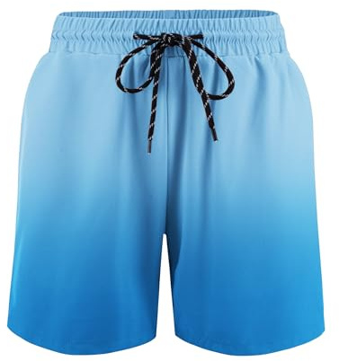 Arshiner Boys Lined Swimming Shorts Lightweight Blue 13-14 Years