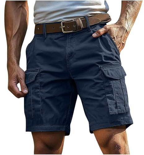 2026 Pantalones Cortos Hombre Cargo, Bermudas Hombre de Trabajo Deportivos Verano Bermudas Shorts Running Pantalones Cortos Deporte con Múltiples Bolsillos Casual Aire Libre