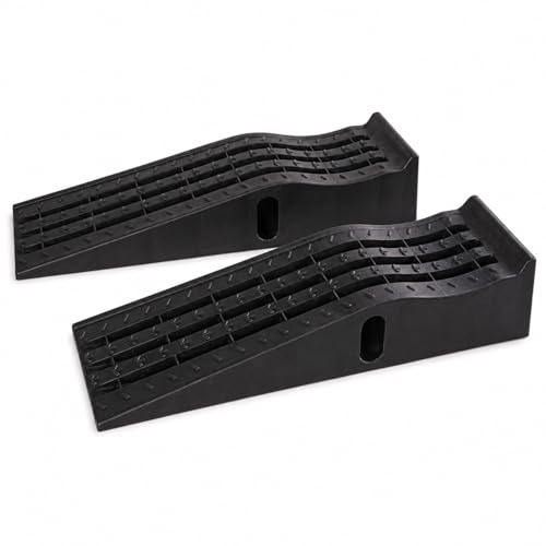 KATSU Plastic Car Ramps Extra Wide, 2 Pieces Heavy Duty Garage Ramps for Lifting Vehicle Vehicles, Workshop, Car Service and Repair 161920