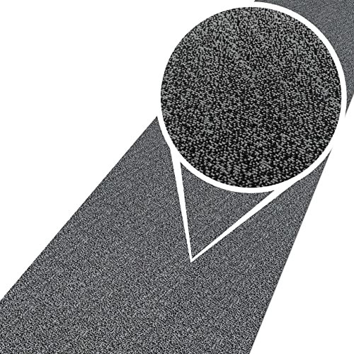 ANRO Teppich Teppichläufer Flur Schlafzimmer Küche Wohnzimmer Küchenläufer Küchenteppich rutschfest Meterware Tamara Grau 140x50cm