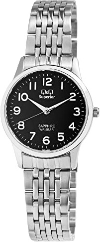 Q&Q Superior Damen-Uhr Edelstahl Saphirglas 5 Bar Analog Quarz S281J005Y