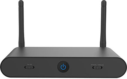 eppfun Bluetooth Sender Empfänger für TV, 32bit/384kHz DAC Bluetooth Adapter Audio Transmitter Receiver, Bluetooth Splitter mit Optisch Klinke 3,5 Cinch