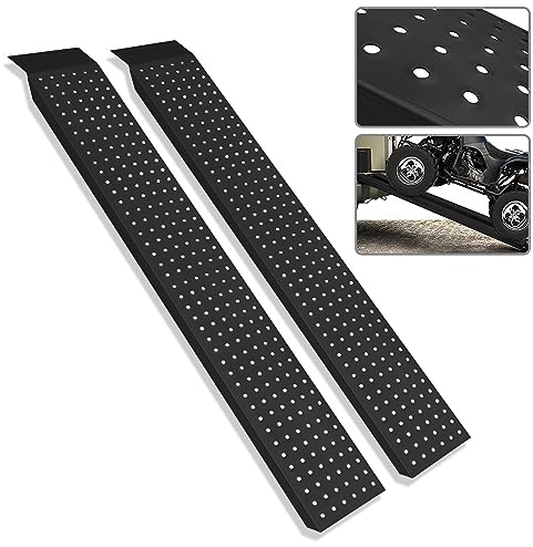 LARS360 Auffahrrampe für Anhänger, Auto und Motorrad - Rollstuhl Zubehör (Schwarz, 135cm)