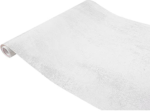 DecoMeister Vinilo Adhesivo para Muebles 67,5x1500 cm - Papel Decorativo con Efecto Piedra para Cocina, Armarios y Mesa - Lámina Autoadhesiva de PVC Termoformable e Impermeable - Hormigón Blanco