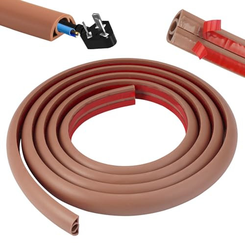 2M Canale Flessibile per Cavi, Autoadesiva per Canalina Passacavi a Pavimento, Canalina Passacavi Calpestabile, Flessibile PVC Passacavi Pavimento, Coprifili Elettrici per Uffici, Officine, Magazzini