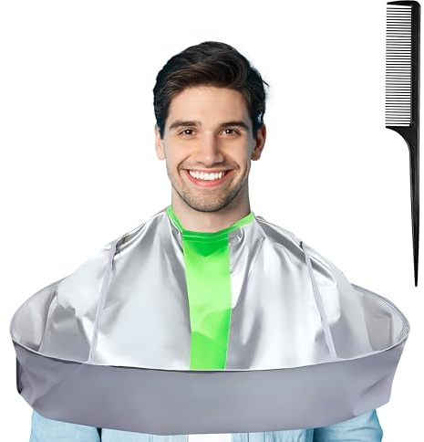 Wsevinn Hair Cutting Capes for Adults, Professional Haircut Cape Umbrella Waterproof Salon Barber Cape Hairdressing Apron, with 1PCS Black Comb