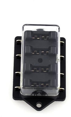 1 scatola dei fusibili con 8 spine, 10 lame, paraurti, portafusibili auto, interruttore fusibili, fusibili professionali, scatola dei fusibili standard