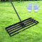 Rasenrakel 75x25cm,Rasenrechen Metall mit 185cm Stiel,Lawn Leveling Rake,Flächenebner,Golf Gartengras Surface Rasenwerkzeug,Rakel für Rasen Garten,Golf rasenrakel Werkzeug,Level-Lawn-Rake