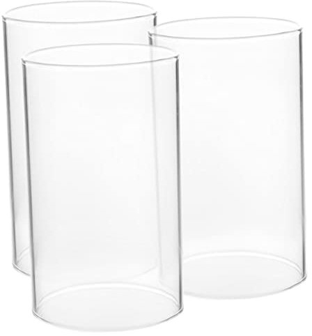 UKCOCO 3pezzi Vaso Di Vetro Per Candele Coperchio Per Candele Trasparente Resistente e Duraturo Design Elegante e Semplice Funzione Antivento Per Uso Domestico