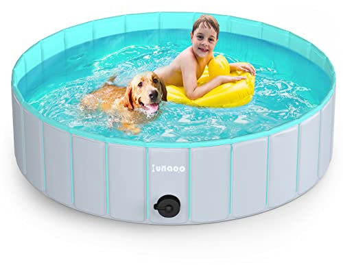 lunaoo Piscine pour Chien Pliable, PVC Chien Piscine Baignoire Bassin, Piscines pour Animaux Extérieur Bassin pour Grands Petits Chiens, Vert Clair, 120 x 30 cm