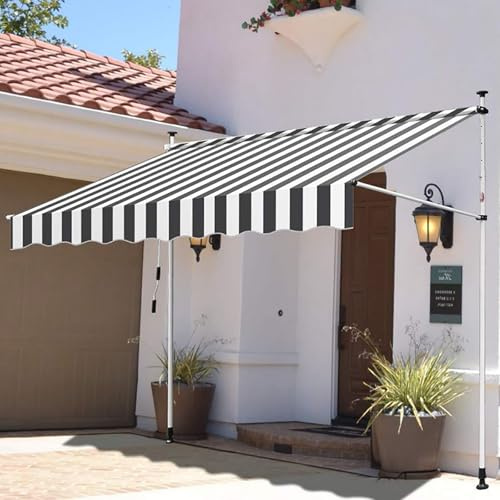 Store de balcon réglable sur pied avec manivelle pour terrasse, pavillon et jardin