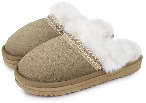 ZEPYFXIT Zapatillas de Estar por Casa Mujer Invierno Pantuflas Hombre Invierno Peluche Cálido Antideslizantes Impermeable Cuero Pantuflas Interior Exterior