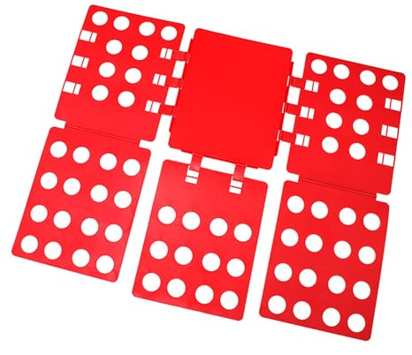 Plastic Clothes Folding Board, T-Shirt Folder Organizer for Laundry, 21.5 x 27.5 Inch, for Sweaters and Casual Wear (RED)