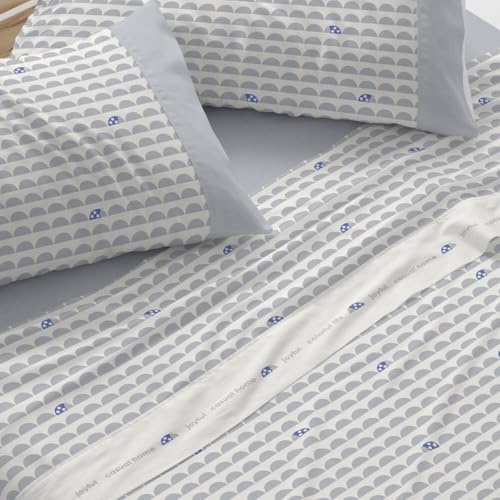 Burrito Blanco | Juego de Sábanas Infantiles Algodón/Poliéster Cama 90 Azul