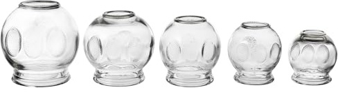 Mobestech 5 Pièces Ventouses en Verre Cupping Épaisses pour Massage Corps et Dos, Stimulation des Méridiens, Amélioration du Métabolisme, Usage Familial