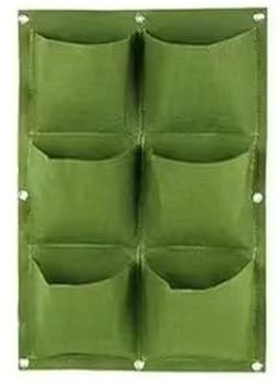 TOP-MAX 6 tasche da appendere, per piantare piante verticali, da appendere alla parete, multi tasca per vaso da giardino, verde, 40 x 60 cm