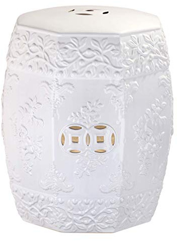 Safavieh Zen Ren Ceramic Decorative Garden Stool, White