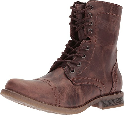 Steve Madden Bottes de Combat Troopah-c pour Homme, Cuir Marron, 42 EU