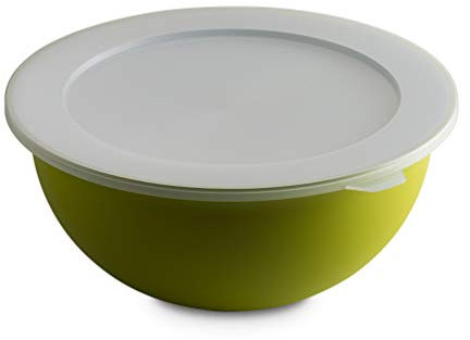 Omada Design Insalatiera 3,5 lt con Coperchio, Antibatterica, In Plastica, Idonea a Microonde, Lavastoviglie, Made in Italy, Linea Sanaliving