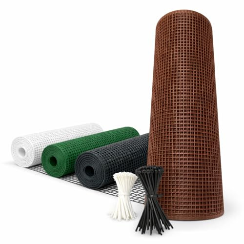 Generico Rete Balcone Protettiva in plastica per Ringhiera Cancelli e Recinzione Decorativa per Giardino Anticaduta Protezione Bambini e Animali con 100 Fascette in Omaggio (h1x10mt, Marrone)