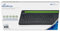 MediaRange kompakte Multi-Pairing Funk-Tastatur mit 78 Tasten und Touchpad, QWERTZ (EL) Tastaturbelegung, schwarz/grün